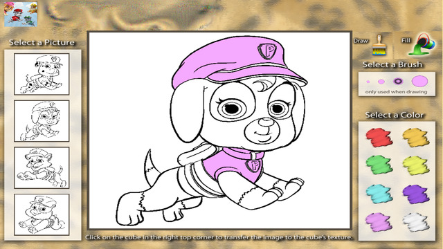 Paw Puppy the beautiful patrol Coloring Game