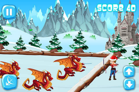 A Dragon in Fire Arrow Battle - Pocket Dinosaur to Christmas Escape FREE screenshot 3