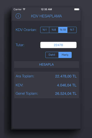 KDV Pro -Tevkifat-Oran Hesapla screenshot 2