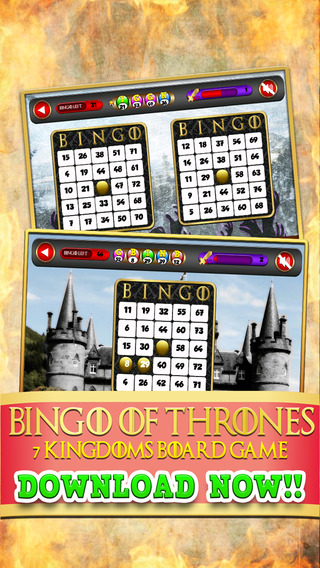 Bingo of Thrones 7 Kingdoms Board Game Free