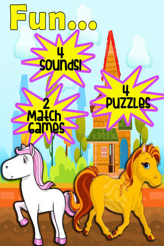Pony Games for Little Girls : Jigsaw Puzzles, Noises & Memory Match screenshot 4