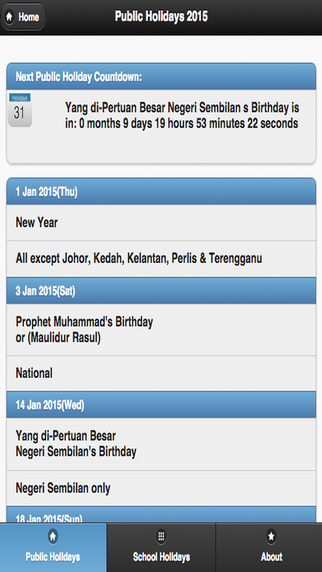 Malaysia Calendar 2015