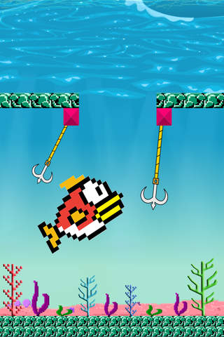 Tiny Pixel Fish Floating side-step in Deep Sea Pro screenshot 2