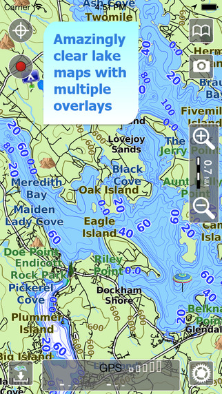 Aqua Map New Hampshire - Lakes GPS Offline Nautical Charts