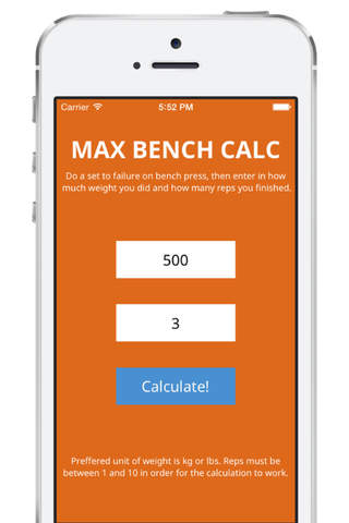 DETERMINE YOUR 1 REP MAX! - MaxBenchCalculator screenshot 3