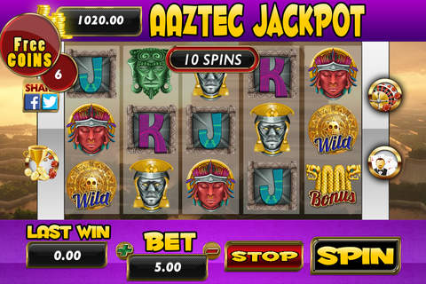 ´´´ 2015 ´´´ AAA Aaztec Jackpot Slots - Roulette - Blackjack 21# screenshot 2