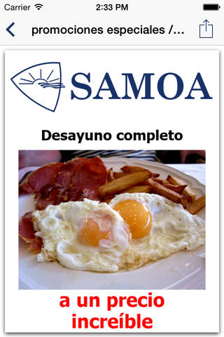 Samoa - Cafetería Restaurante screenshot 2