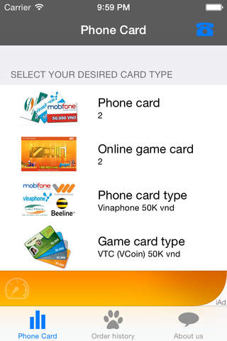 Phone Card from Hau Son Company screenshot 2