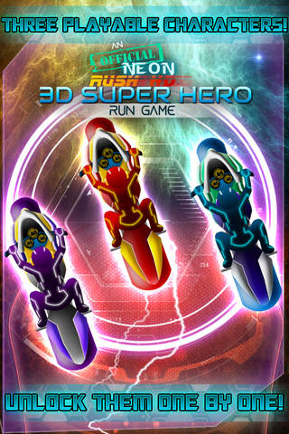 An Official Neon Rush HD FREE - 3D Super Hero Run Game screenshot 2