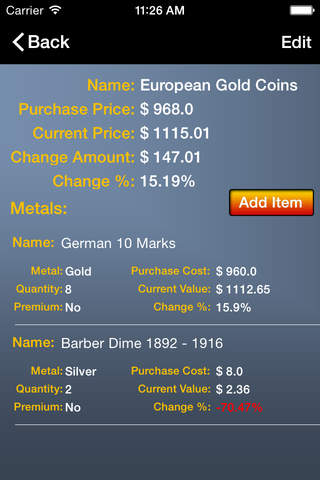 The Gold Price Calculator (Live gold and silver prices, porfolios,news and charts) screenshot 4