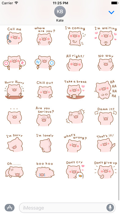 Lovely Pig Sticker for iMessage screenshot 2