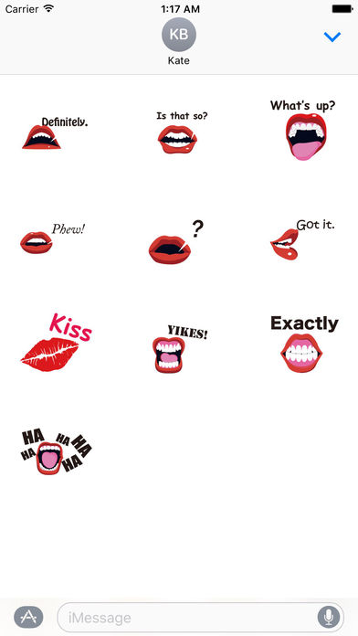 Very Cool! Chatterbox Lip With Girl Mouth Stickers screenshot 3