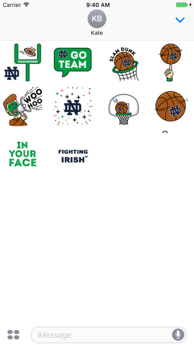 Notre Dame Animated+Stickers Pack for iMessage screenshot 2
