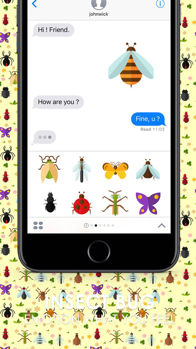 A set of colorful flat insect bug Sticker screenshot 2