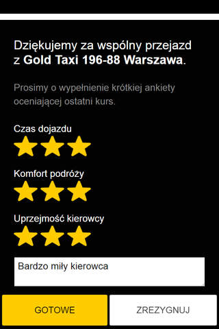 Gold Taxi 196-88 Warszawa screenshot 4