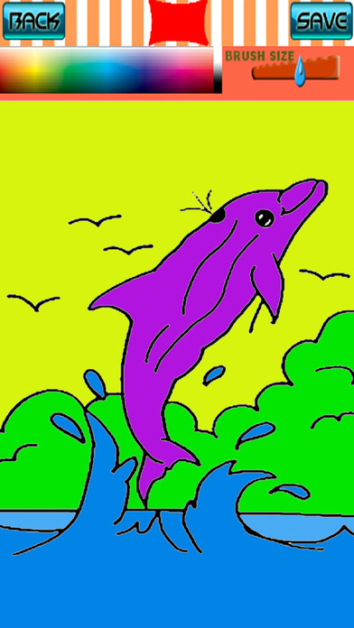 Coloring Book Pages Sea Dolphin For Kids screenshot 2