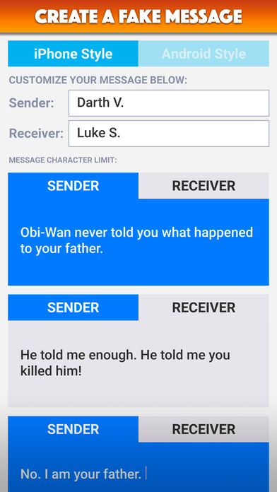 TextMeme – Fake Text Messages screenshot 2