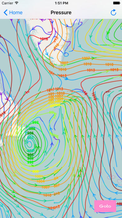 Weather Map with wind,wave height and air pressure screenshot 2