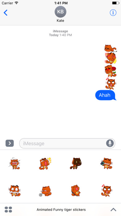 Animated Funny Tiger Stickers For iMessage screenshot 4