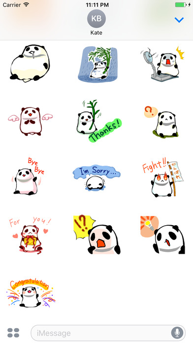 Mochi Panda Stickers for iMessage screenshot 3
