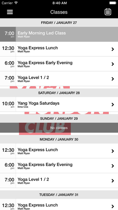 Yoga London Club screenshot 3