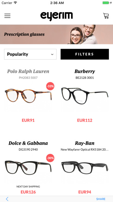 Eyerim - designer glasses screenshot 4