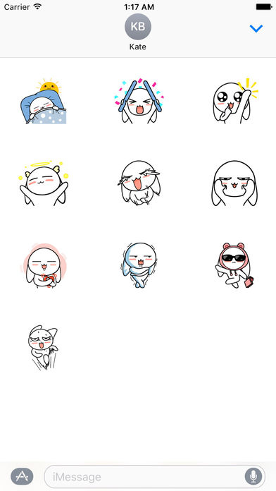 My Lovely White Bunny Stickers screenshot 3