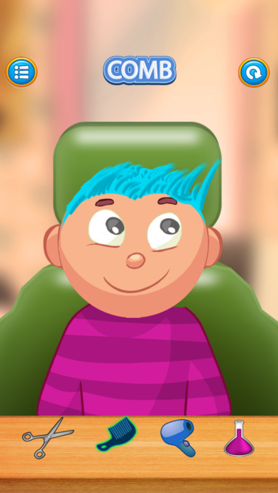 Child game / Crazy Hair Salon (blue hair) screenshot 3