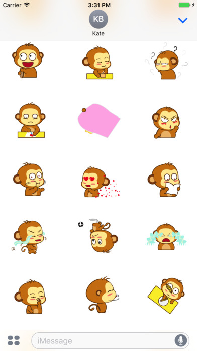 Monkey Animated Sticker screenshot 2