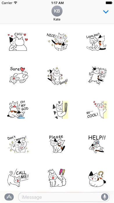 Sweet Couple Cat Love Sticker screenshot 2