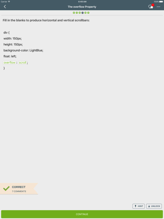 Screenshots of Learn CSS for iPad