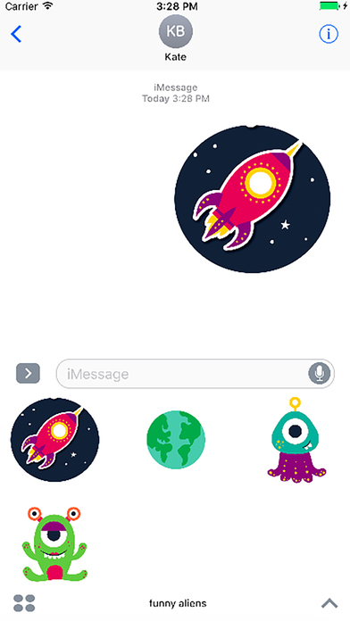 Aliens & spaceship stickers screenshot 4