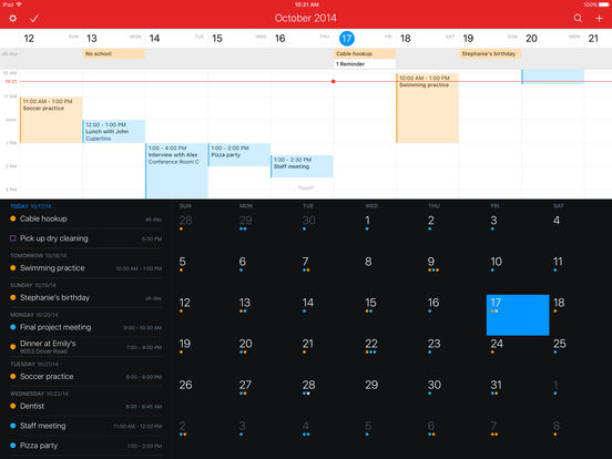 Fantastical 2 for iPad - Calendar and Reminders Screenshots