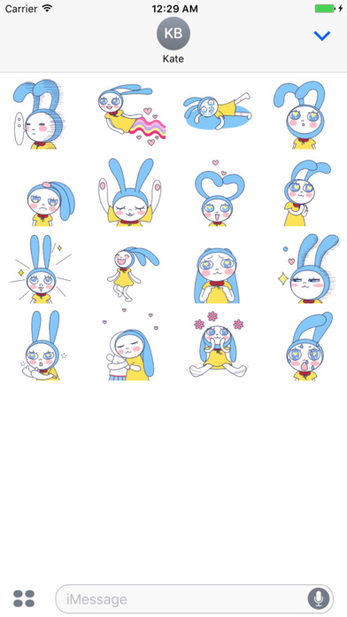 Rabbit Girl Face - Animated Stickers screenshot 4