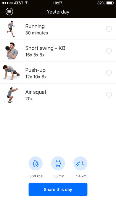Ring Ready Fitness App screenshot 2