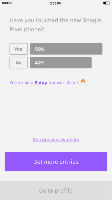 Use Curious Polls - Answer a curious question screenshot 3