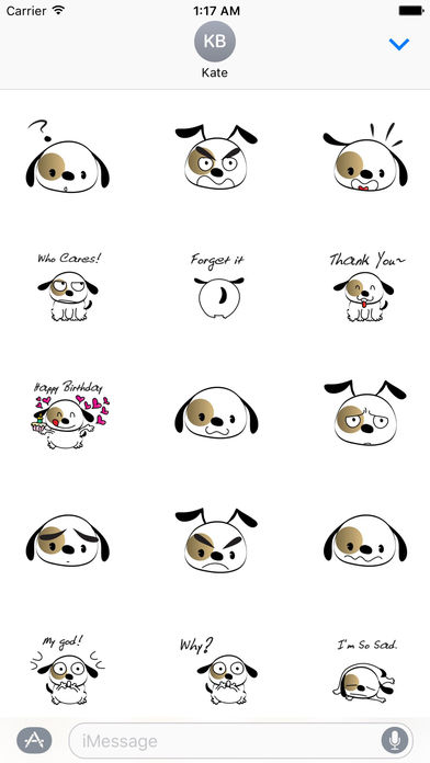 Sweet Puppy Emoji Stickers screenshot 2