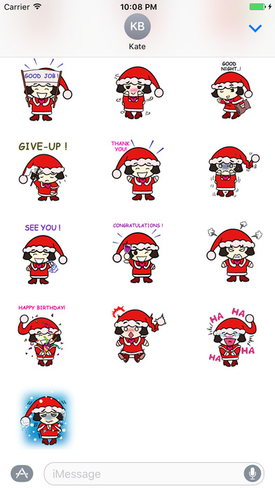 Santa Girl Stickers for iMessage screenshot 3