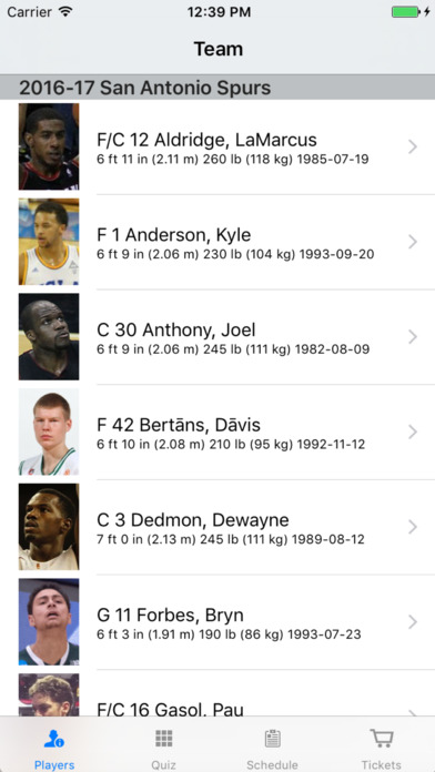 Team Info - for San Antonio Spurs screenshot 2