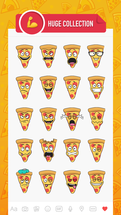 PizzaMoji - pizza stickers and emojis keyboard app screenshot 2