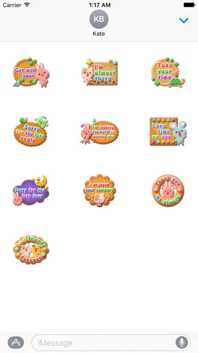 So Sweet Animal Cookies Stickers screenshot 3