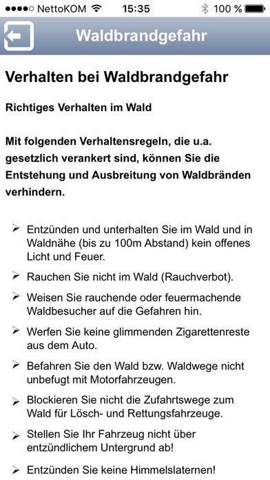 Waldbrandgefahr Sachsen screenshot 2
