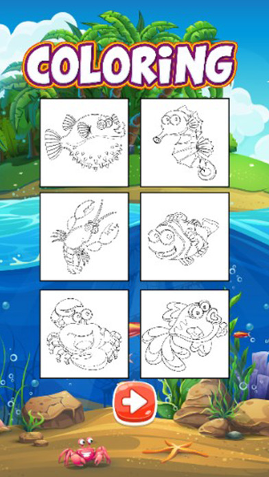 Sea Animals Coloring Game for Kids screenshot 2