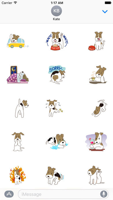 Cute Wire Fox Terrier Dog Stickers Pack screenshot 2