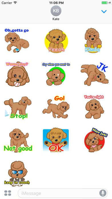 LoLa A Happy Brown Poodle Stickers screenshot 3