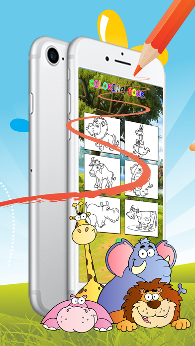 Zoo and animals Coloring book games for kids screenshot 2