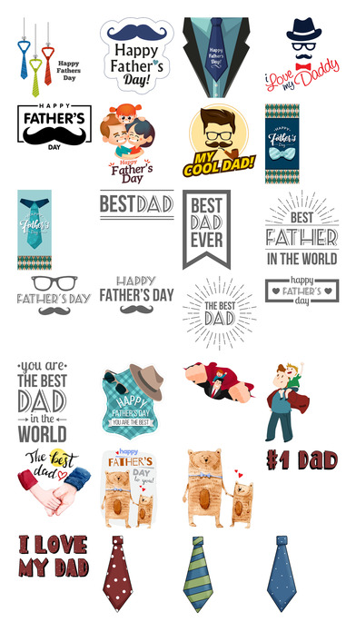 Father’s Day Stickers #1-Illustrated and Photo Art screenshot 3