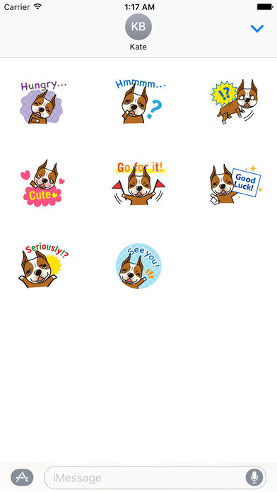 Cute American Staffordshire Terrier Stickers Pack screenshot 3