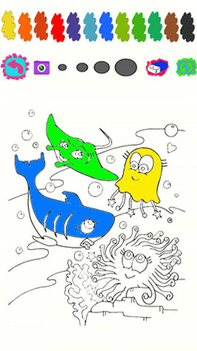 Sea Family Cartoon Coloring Version screenshot 3