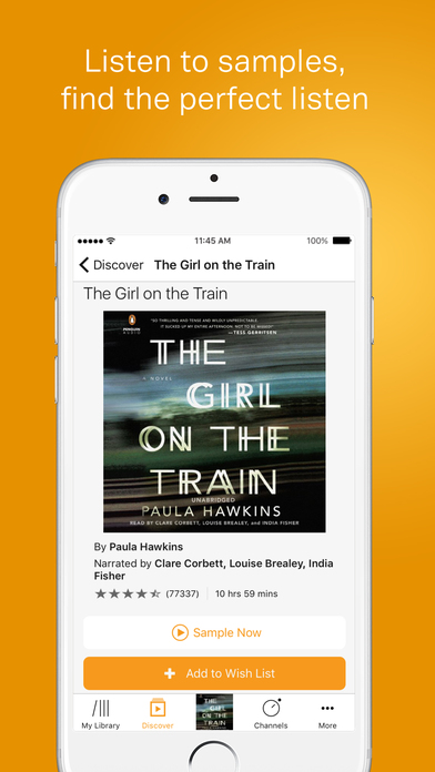 Screenshots of Audible for iPhone